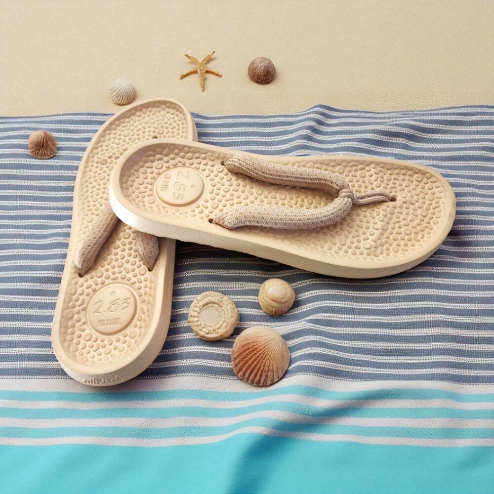 Allbirds Sugar Zeffers Flip Flops Sandals – Beige Eco Foam – Women's 9 / Unisex